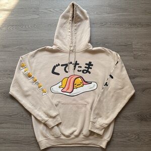 Gudetama Sanrio Sweatshirt Hoodie The Lazy Egg  Bacon Unisex Size M